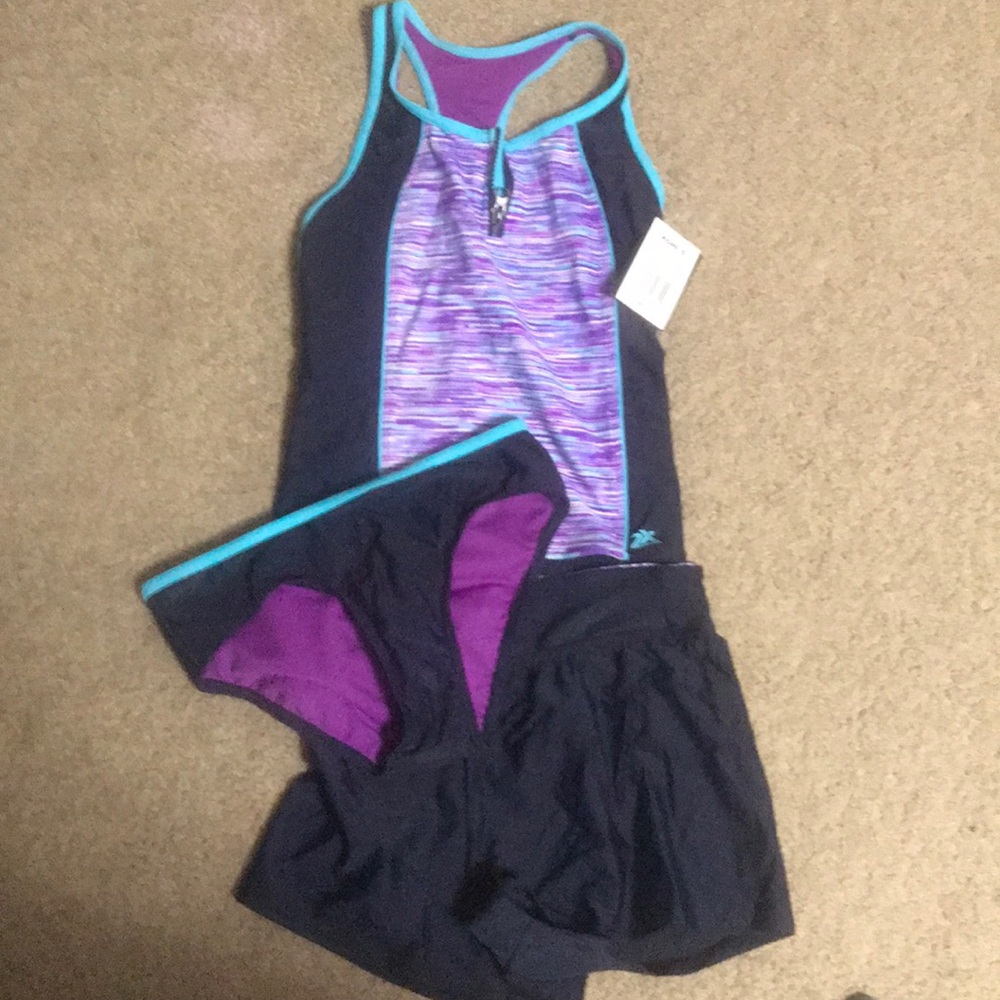 NWT Zero Xposure 3 piece Tankini w/ Swim Shorts